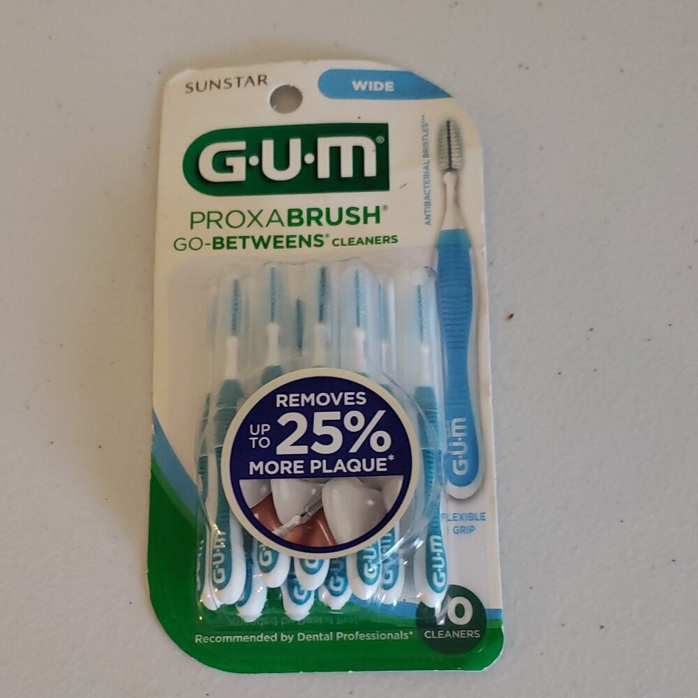 GUM Proxabrush Go-Betweens Wide Interdental Brushes Antibacterial Blue/White